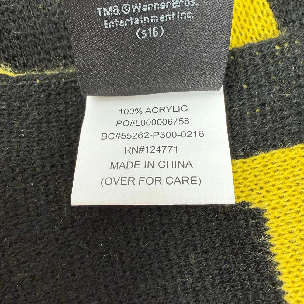 Universal Studios Harry Potter Hufflepuff Reversible Scarf‎ Black Yellow
